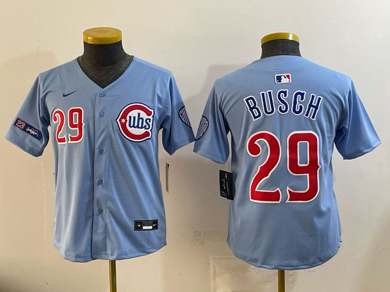 Youth 2026 Chicago Cubs #29 Busch Light Blue Game Nike MLB Jersey style 003->youth mlb jersey->Youth Jersey